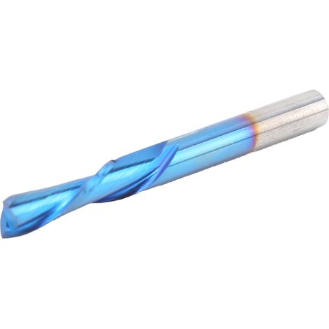 3-schneidiger Hartmetall-Flächenfräser, TiN-Beschichtung, 5 Stück, Schaft 3,175 mm, Schneiddurchmesser 2 mm, Länge 8 mm, Gesamtlänge 40 mm, 3D-Gravur- und Bohrwerkzeug, Glattfräser für Holz, Kunststof (1/5)