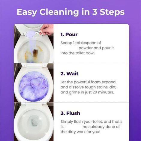 Nettoyant pour toilettes moussant à action instantanée, élimine les taches en 20 minutes, produit de nettoyage efficace pour la salle de bain (1/5)