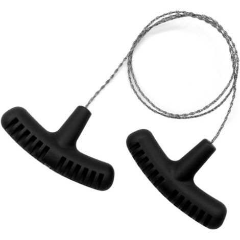 Mini scie à fil d'acier inoxydable, étirée à la main, outil multifonctionnel pour la coupe du bois au jardin et en camping, noire, 63 cm (1/3)