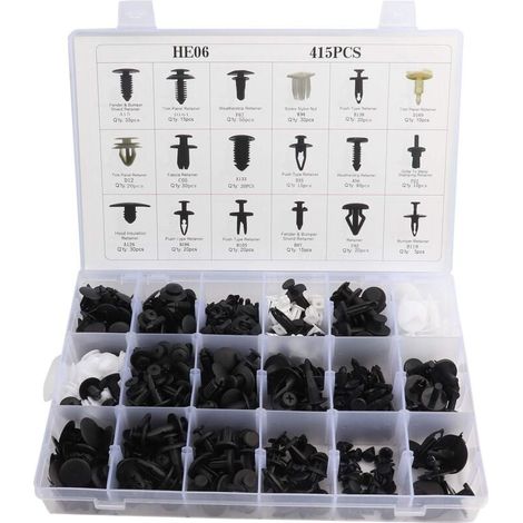 ZVD-415 Pièces Clips en Plastique pour Voiture, Garniture de Panneau et Attaches avec Boîte de Rangement (1/4)