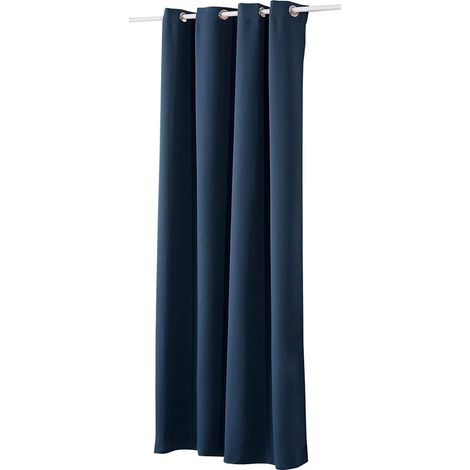 WOLTU Tenda Oscurante per Finestre con Occhielli per Camera da Letto. 1 Pannello Blu Scuro ,Tenda senza cinghie (1/5)