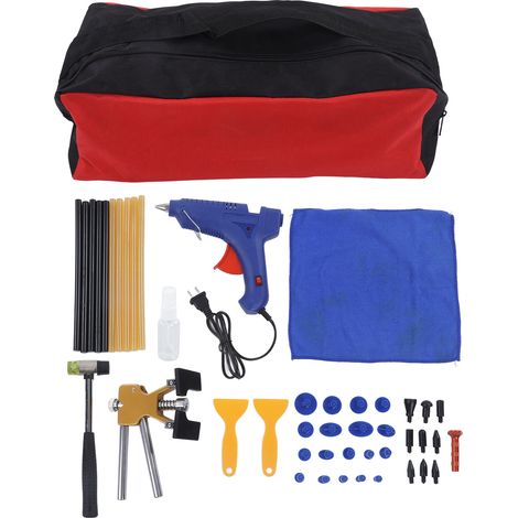 45-teiliges Set zur lackschadenfreien Ausbeultechnik, Abzieher und Autozubehör, kompatibel mit 100-240V.