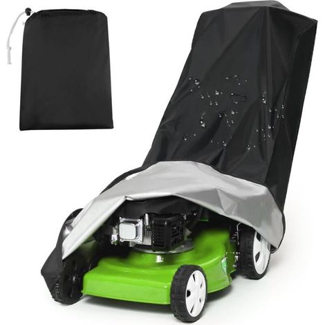 Housse de protection imperméable pour tondeuse à gazon, tissu polyester 210D, robuste, toutes saisons, pour l'extérieur et l'intérieur (188 x 64 x 99 cm) (1/4)
