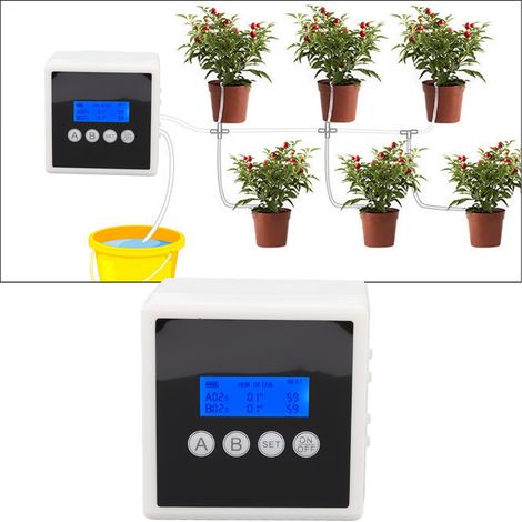 Automatisches 3-Watt-Bewässerungssystem mit Zeitschaltuhr, Tropfbewässerung für Balkone und Gärten, 10 Meter, für 15 Töpfe (1/5)