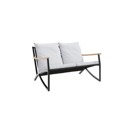 Banc de jardin avec coussins 120cm noir acier (1/5)