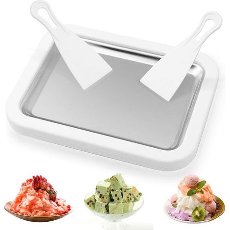 Moule à crème glacée avec 2 spatules Petite machine à crème glacée roulée instantanée pour crème glacée roulée maison, yaourt glacé, gelato (1/5)