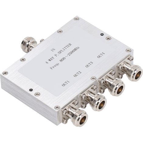 Répartiteur de puissance RF 4 voies 800-2500MHz 35W module faible perte connecteur N type (1/5)
