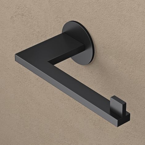 doporro Porta Carta Igienica Senza Forare Moderno In Acciaio Inox Con Adesivo WC Bagno Nero Opaco Porta Rotolo Bagno Design Elegante Lino-04 (1/5)