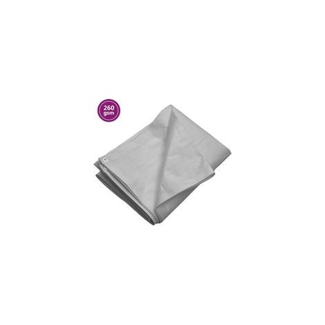 Bâche 260 g/m² 3 x 3 m PEHD gris - Crezuo (1/4)