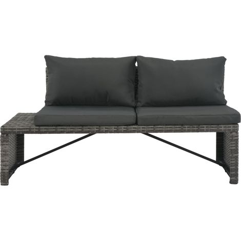 Maison Exclusive - 3-tlg. Garten-Lounge-Set mit Polstern Poly Rat (1/5)