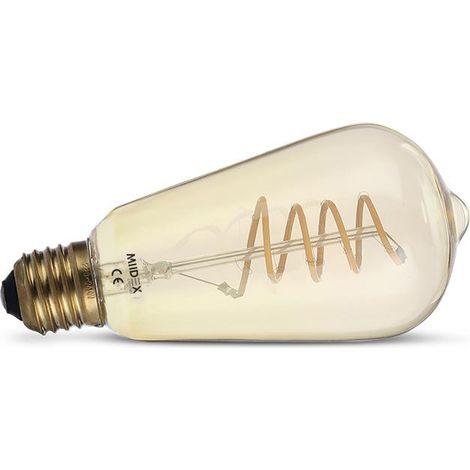 Ampoule LED E27 ST64 Filament Spirale 4W 2700K Miidex Lighting®