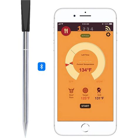 Termometro per griglia e arrosto/Wireless/Connettività tramite app/Portata di 10 metri/Ricarica rapida in soli 5 minuti (1/5)