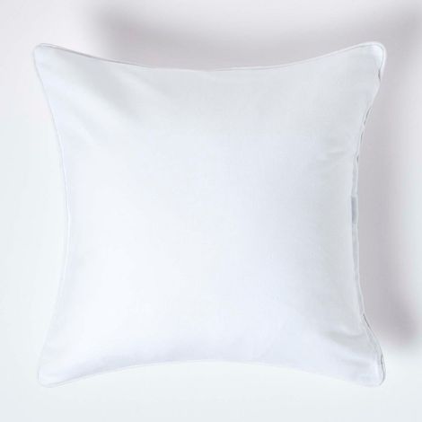 HOMESCAPES Cotton Plain White Cushion Cover, 60 x 60 cm