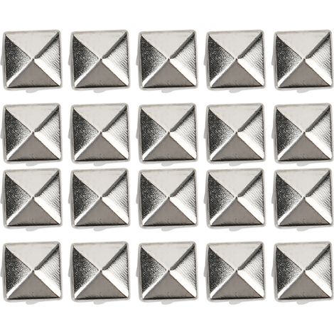 400 lots de rivets à pointes carrées de 4 à 7 mm pour la maroquinerie (sacs, chaussures, ceintures, accessoires) - Argent 4 mm (1/5)