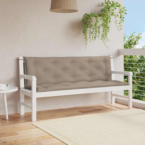vidaXL Coussin de banc de jardin taupe 150x(50+50)x7 cm tissu oxford (1/5)