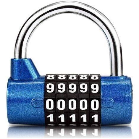 FENOPLASTICACadenas à combinaison à 5 chiffres, cadenas de gymnase, cadenas à combinaison réinitialisable pour casiers scolaires, boîtes, clôtures (1/4)