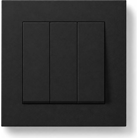 Triple interrupteur encastrable 80 mm 16A noir