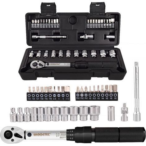 2-20 Nm 1/4"-Voreinstellschlüssel, 35-in-1-Steckschlüssel-Bit-Kombination, Haushaltssets, Mehrzweck-Werkzeugset, Werkzeugkasten, Reparaturset für Handbikes (1/5)