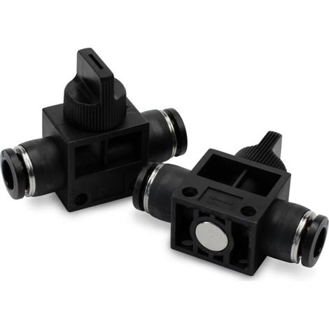5 piezas de tubo de 10 mm de diámetro exterior, válvula de bola de control de flujo de aire, unión neumática recta, conexión a presión (1/4)