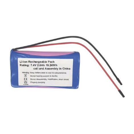 Rs Pro – Bloc batterie rechargeable 7.4V Lithium-Ion 2.6Ah – Dimensions 37 x 69 x 19 mm – Pour appareils électroniques – Température -20 à +60°C