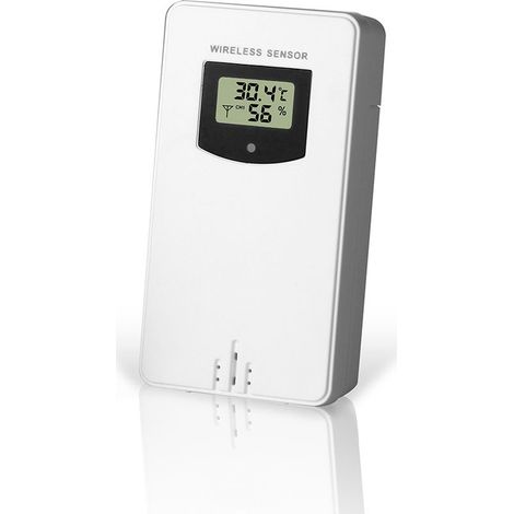 Capteur Intelligent Portée de Transmission de 60 M Capteur de Station Météo IPX4 Capteur de Température et d'humidité étanche Compatible avec E24271 pour Bureau Suspendu (WHITE) (1/5)