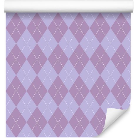 Papel pintado Pastel Diamonds en tonos lavanda y morado para salón y dormitorio, 50x1000 cm. (1/5)