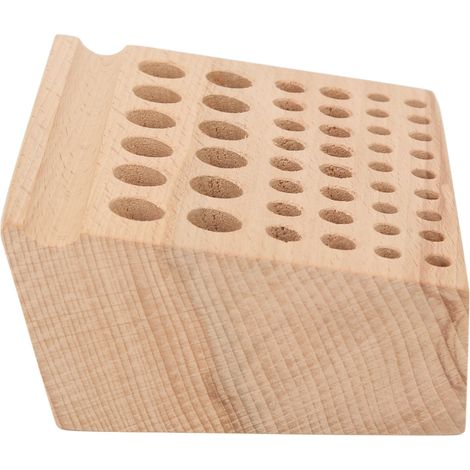 Rangement mural en cuir pour outils, 46 emplacements pour poinçons, établi bois robuste et durable. (1/5)