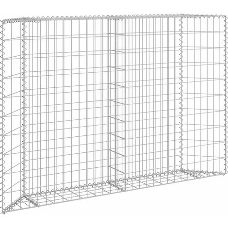 Lit surélevé à gabion-Jardinière en cage à pierre en trapèze Acier galvanisé 150x20x100 cm (1/5)