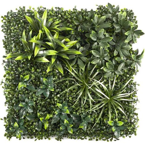 Mur Végétal Artificiel "Panache" 50x50cm Vert (1/5)