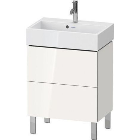 Meuble de rangement compact WT-Unterbau L-CUBE 582 x 584 x 391 mm, 2 tiroirs, blanc brillant