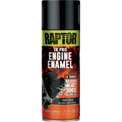 Peinture céramique pour moteur Noir Satiné 364ml Raptor