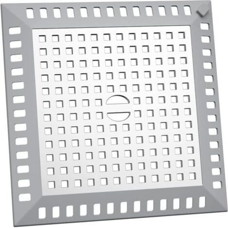 Attrape Cheveux Douche 12,3 x 12,3 cm Filtre Evier Cuisine de Carré en Acier Inoxydable Argenté Grille Evier Anti-Obstruction (1/5)