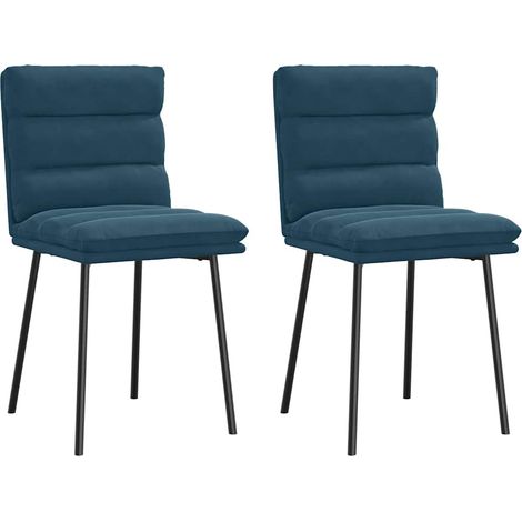 Esszimmerstühle 2 Stk. Blau Samt