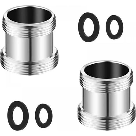 2Pcs 22/24mm Male-Male Faucet Adapter, 22mm NPT Male to Male Thread, Suitable for Kitchen Water Filter Aerator (1/5)