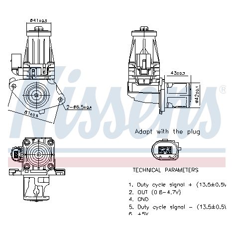 Vanne EGR Nissens 98377 ALFA ROMEO 1618QR 1852063P00 1852068L00 1852163P00
