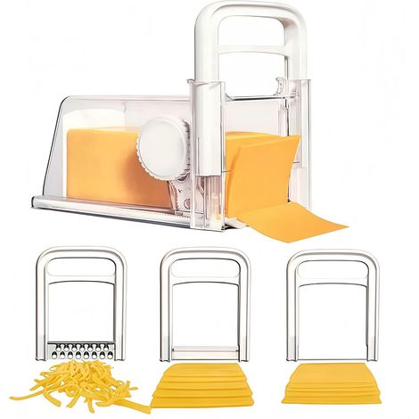 Cortador de mantequilla y queso 4 en 1 con compartimento de almacenamiento, cuchilla de acero inoxidable, 1 unidad, 23 x 13 x 13 cm. (1/5)