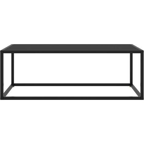 vidaXL Mesa de centro negra con vidrio negro 100x50x35 cm (1/2)
