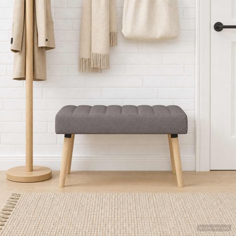 vidaXL Banc capitonné canal Taupe 80 x 40 x 46 cm Tissu (1/5)