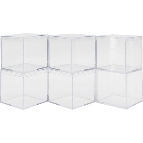 Set aus 6 durchsichtigen Kunststoffdosen mit separaten Deckeln, ideal zur Aufbewahrung von Süßigkeiten und als Geschenk. (1/5)