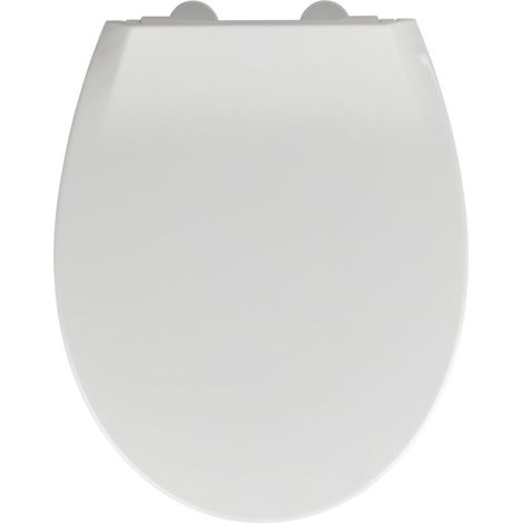 Abattant WC 2 en 1 avec réducteur enfant intégré – Duro Plast antibactérien – Frein de chute – Fixation Fix-Clip – 37x44 cm – Blanc