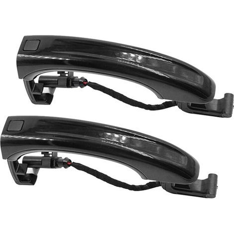 Deux poignées de porte extérieures noires intelligentes avec bouton-clé pour modèles Audi Q7 2007-2015, références : 4L0837205A, 4L0837207A, 4L0837 (1/3)
