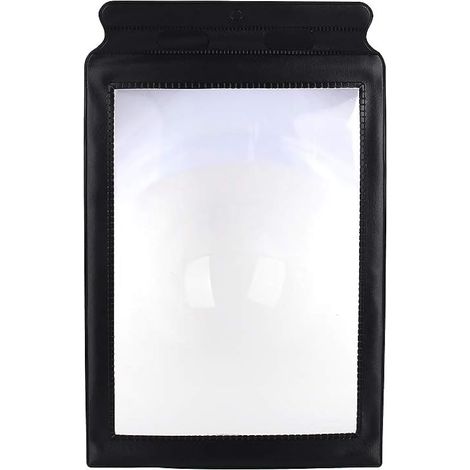 Grande Loupe A4, A4 pleine page grossissante 3X grande loupe avec cadre en vinyle noir, support de lecture flexible en plastique (1/5)