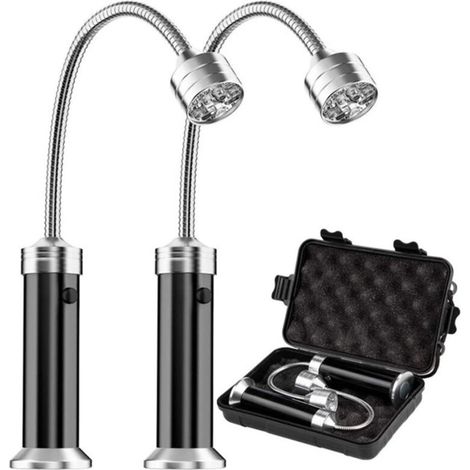 Lampe de poche magnétique pliable à 9led, 2 pièces, tuyau d'éclairage pour barbecue, lampe de travail pour réparation, lumière d'aspiration magnétique (1/5)