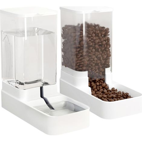 Distributeur nourriture/eau automatique chat/chien, croquettes + eau, petits/grands animaux