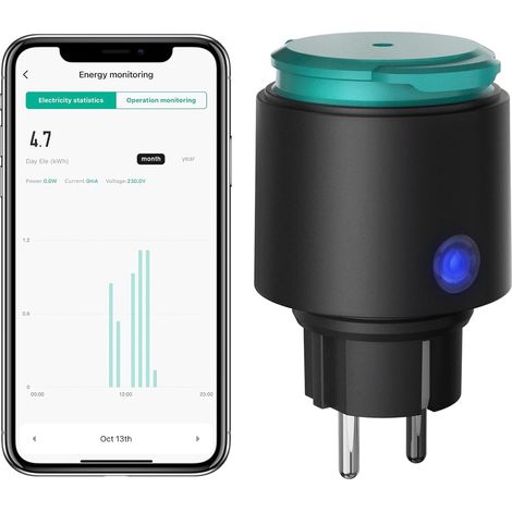 Prise Connectée WiFi Extérieure IP44 Mesure de Consommation Électrique, Compatible avec , , Smart Life APP, 2.4GHz (1/5)