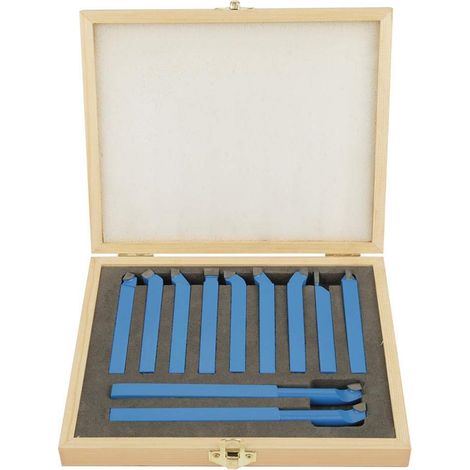 Outil de tour en carbure, 11 pièces 12 12mm outils de tour en carbure de soudage, fraisage, coupe, tournage, pour l'outillage de tour en métal, taille de la boîte 9,06 x 7,28 x 1,38 po (1/5)