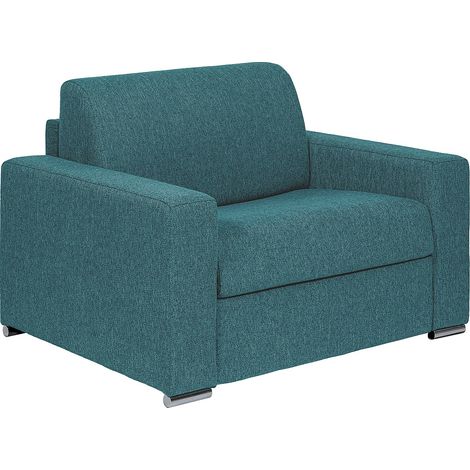 Poltrona letto a ribalta Posto letto 70 cm Materasso 14 cm in Tessuto Blu - CALITO