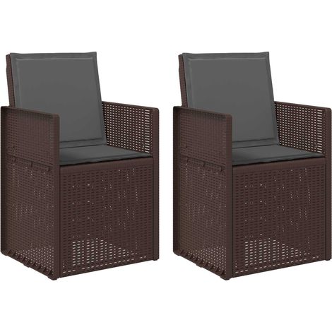 Sillas de comedor de jardín 2 pcs Marrón y Antracita PP vidaXL
