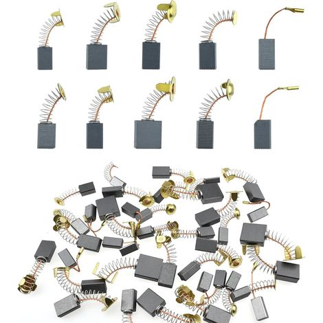 Lot de 80 balais de carbone pour moteur électrique, 10 modèles différents, balais de carbone de rechange pour l'entretien du moteur (1/5)