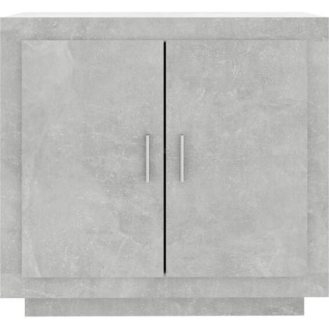Buffet de Cuisine 80x40x75 cm, Meuble Rangement Bois Ingénierie Effet Béton Gris, Bahut Moderne avec Étagères pour Salle à Manger Salon (1/5)